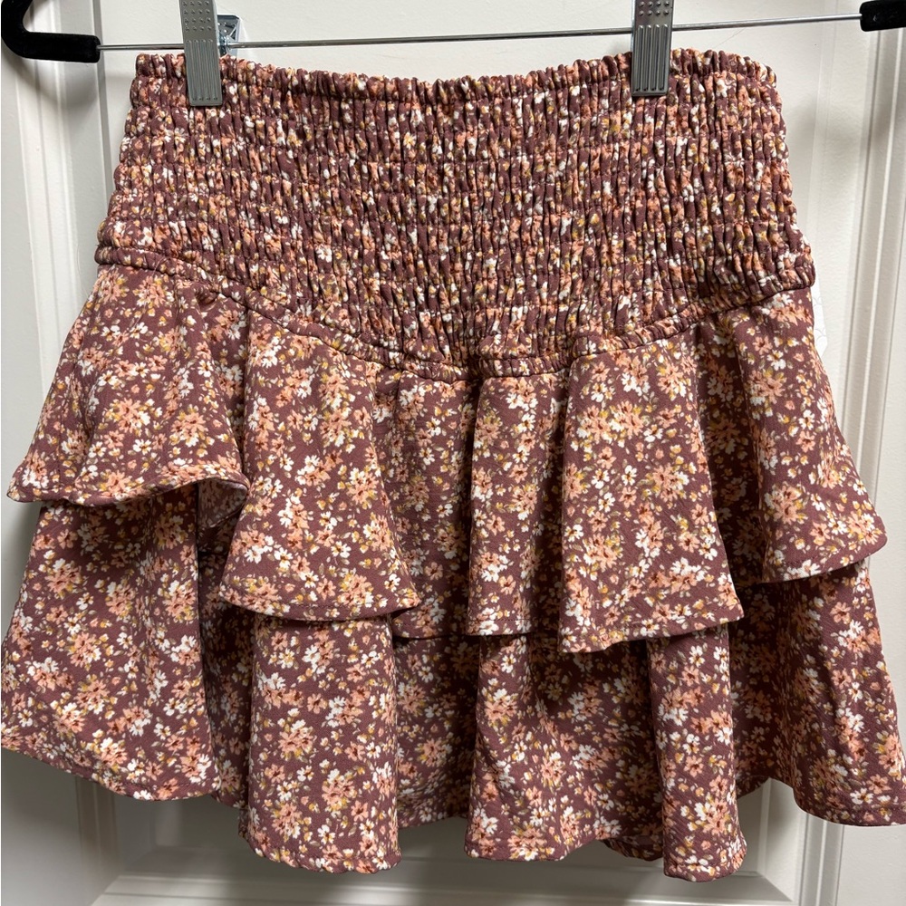 Altar'd State Cozy Brown Knit Skirt with Organic Design
